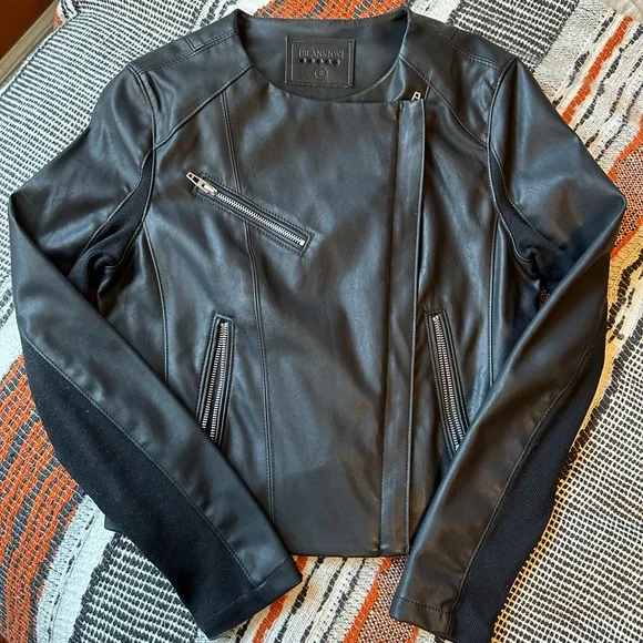 Blank NYC Record Breaker Collarless Faux Leather Moto Jacket - Picture 2 of 13